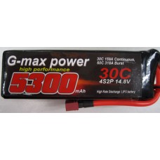 G-MAX POWER 5300MAH 30C 14.8V 4S2P LIPO BATTERY